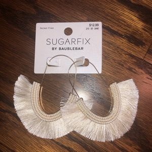 NWT BaubleBar White and Gold Earrings